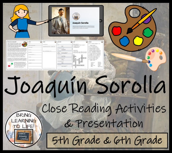 Joaquín Sorolla Close Reading Comprehension Activities | 5th Grade & 6th Grade