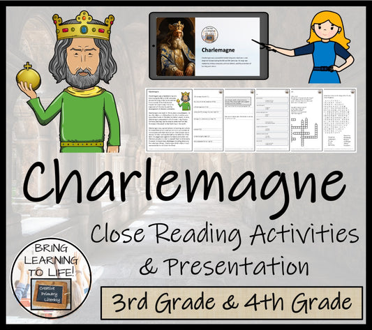 Charlemagne Close Reading Comprehension Activities | 3rd Grade & 4th Grade