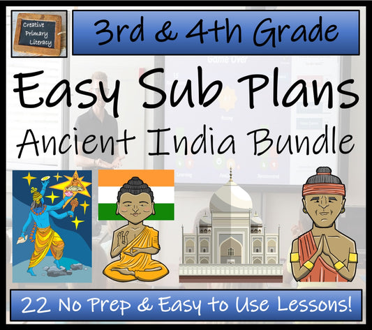 Emergency Sub Plans | Ancient India Bundle | 3rd Grade & 4th Grade