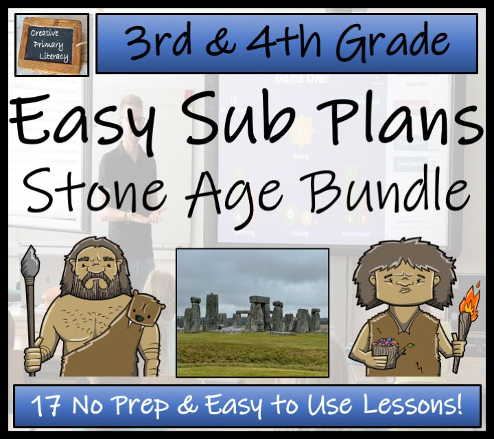 Emergency Sub Plans | Stone Age Bundle | 3rd Grade & 4th Grade