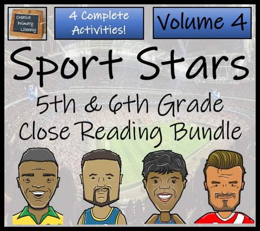 Sport Stars Volume 4 Close Reading Comprehension Bundle | 5th Grade & 6th Grade