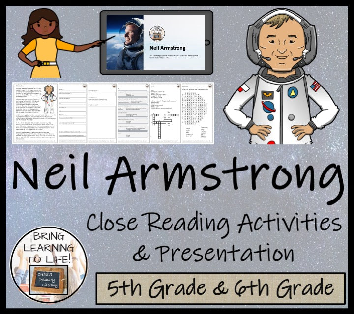 Neil Armstrong Close Reading Comprehension Activity | 5th Grade & 6th Grade