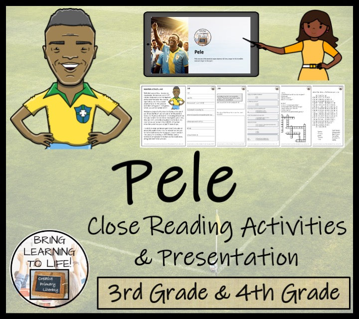 Pele Close Reading Comprehension Activities | 3rd Grade & 4th Grade