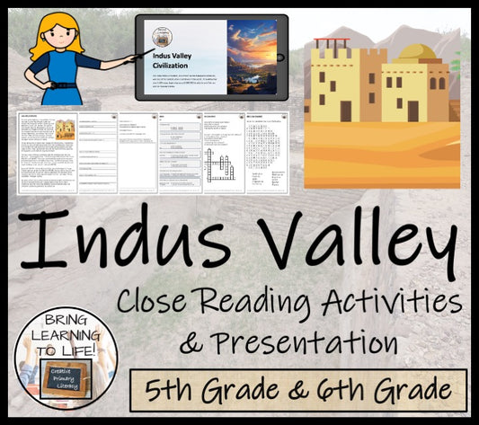 Indus Valley Civilization Close Reading Comprehension | 5th Grade & 6th Grade