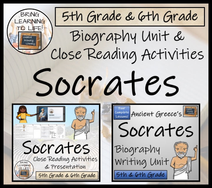 Socrates Close Reading & Biography Bundle | 5th Grade & 6th Grade