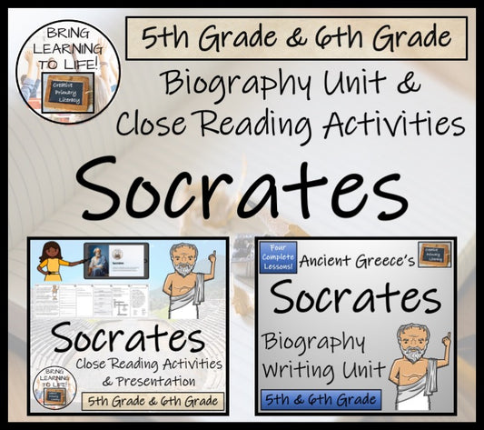 Socrates Close Reading & Biography Bundle | 5th Grade & 6th Grade