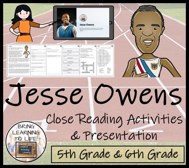 Jesse Owens Close Reading Comprehension Activities | 5th Grade & 6th Grade