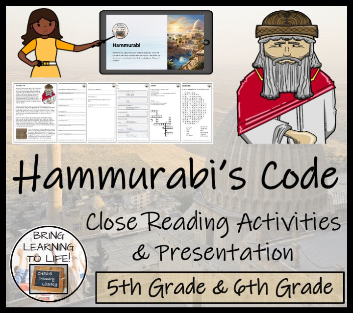 Hammurabi's Code Close Reading Comprehension Activities | 5th Grade & 6th Grade