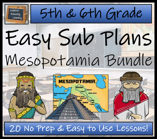 Emergency Sub Plans | Ancient Mesopotamia Bundle | 5th Grade & 6th Grade