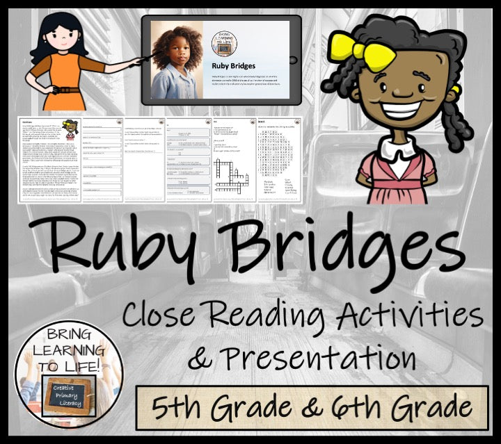 Ruby Bridges Close Reading Comprehension Activities | 5th Grade & 6th Grade