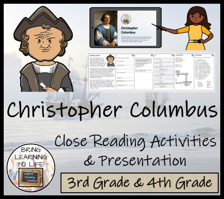 Christopher Columbus Close Reading Comprehension Activities | 3rd & 4th Grade