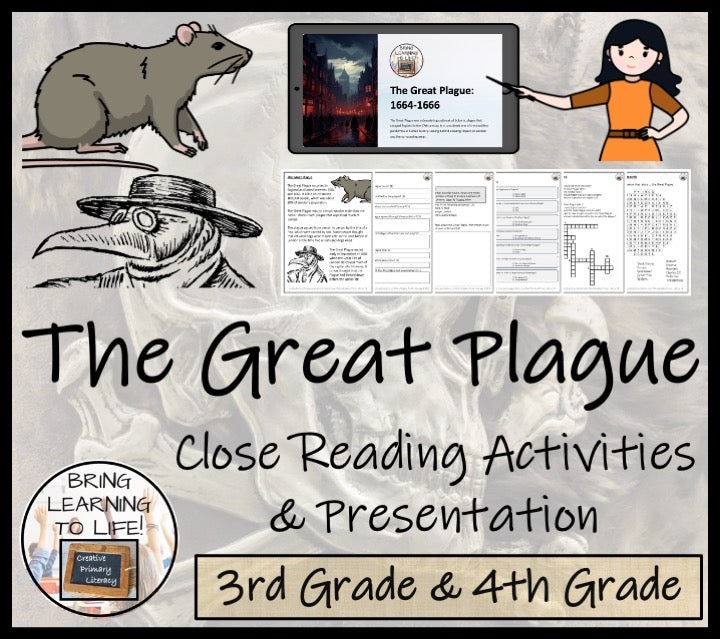 The Great Plague Close Reading Comprehension Activities | 3rd Grade & 4th Grade