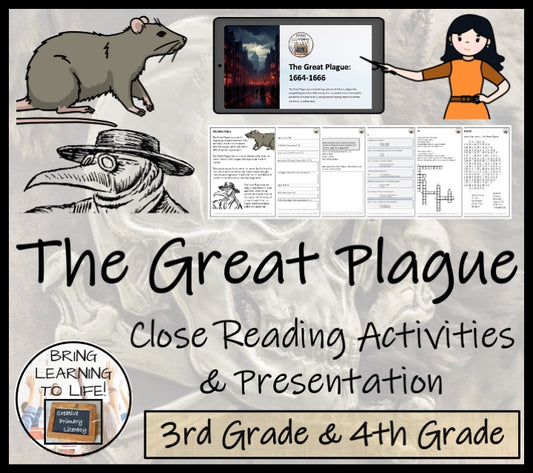 The Great Plague Close Reading Comprehension Activities | 3rd Grade & 4th Grade