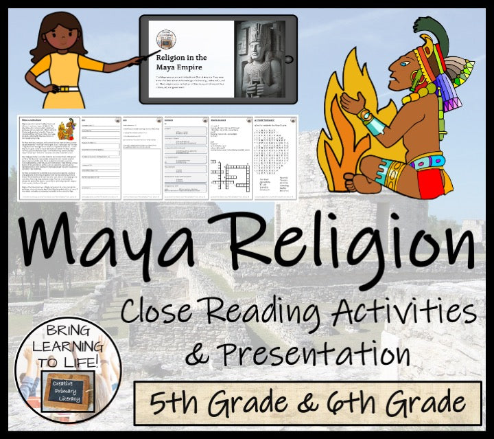 Religion of the Maya Empire Reading Comprehension Activities | 5th & 6th Grade