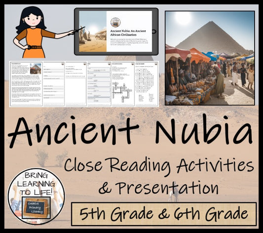 Ancient Nubia Overview Close Reading Comprehension Activities | 5th & 6th Grade