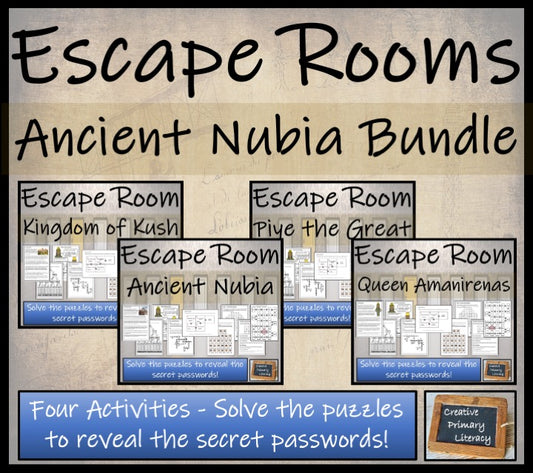 Ancient Nubia Escape Room Activity Bundle | 5th Grade & 6th Grade