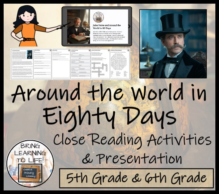 Around the World in 80 Days Reading Comprehension | 5th Grade & 6th Grade