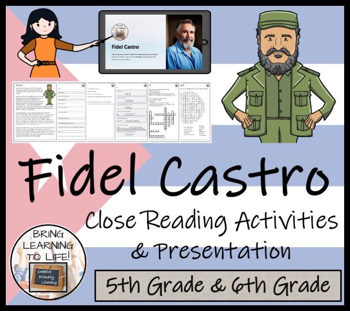 Fidel Castro Close Reading Comprehension Activities | 5th Grade & 6th Grade