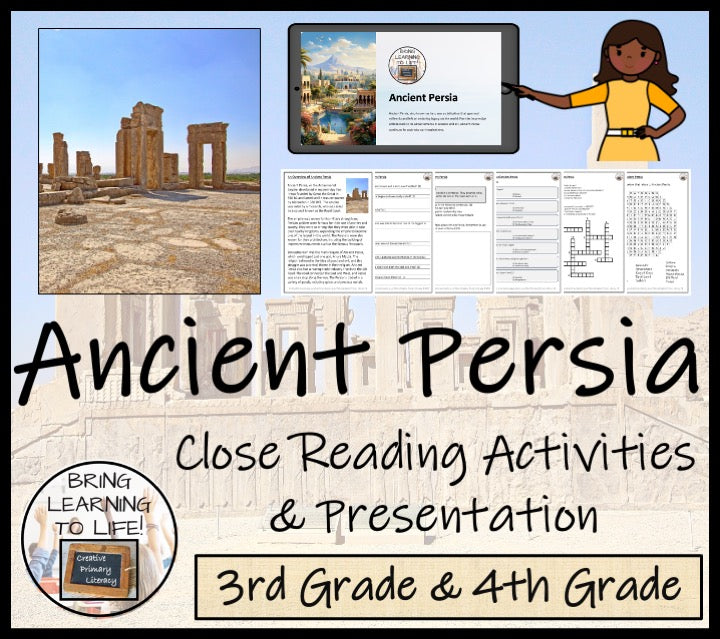 Ancient Persia Close Reading Comprehension Activities | 3rd Grade & 4th Grade