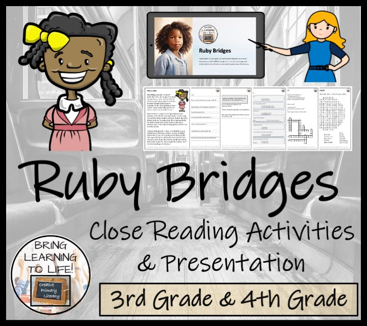 Ruby Bridges Close Reading Comprehension Activities | 3rd Grade & 4th Grade