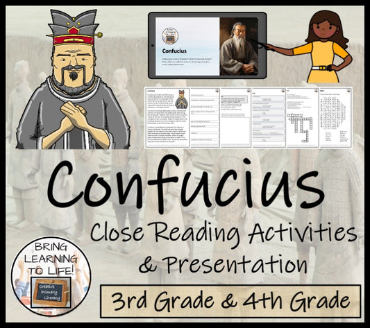 Confucius Close Reading Comprehension Activities | 3rd Grade & 4th Grade