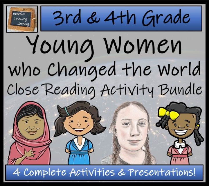 Young Women Who Changed the World Close Reading Bundle | 3rd Grade & 4th Grade