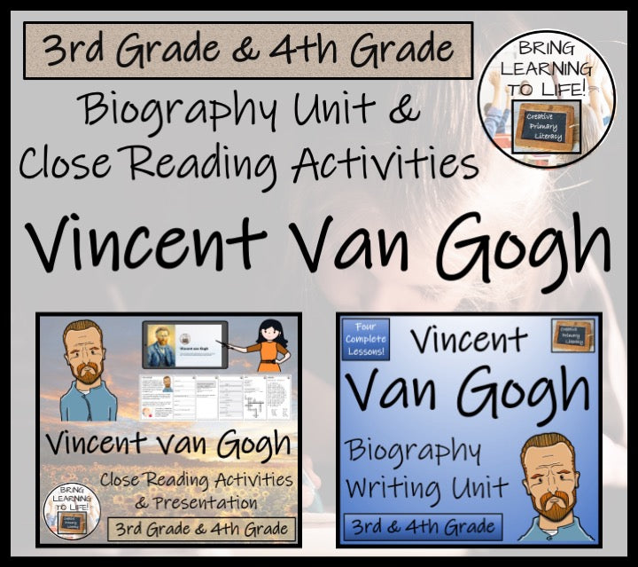 Vincent van Gogh Close Reading & Biography Bundle | 3rd Grade & 4th Grade