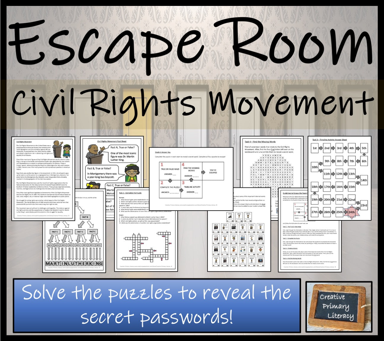 Civil Rights Movement Escape Room Activity