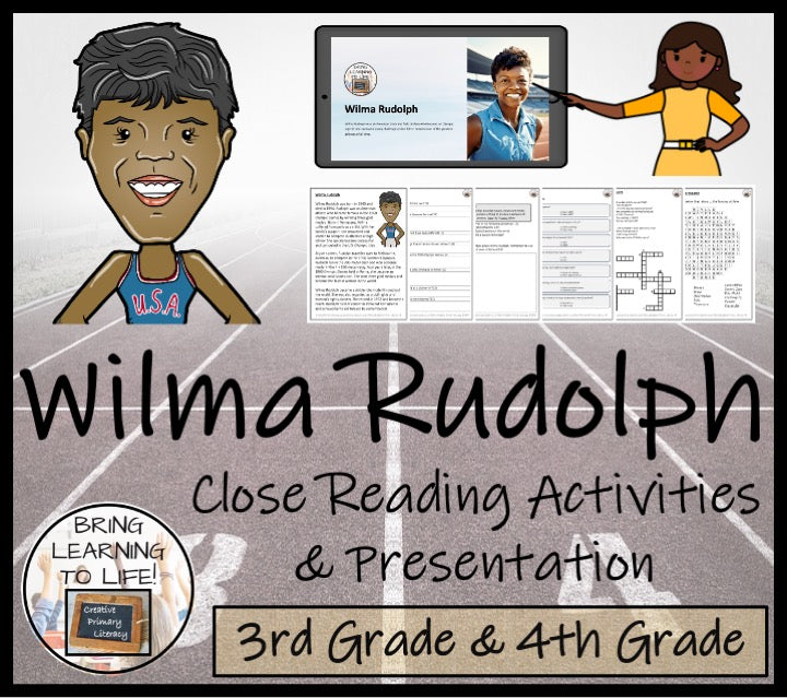 Wilma Rudolph Close Reading Comprehension Activities | 3rd Grade & 4th Grade