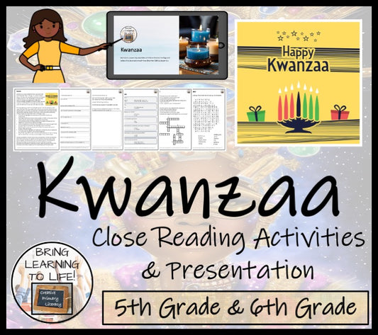 Kwanzaa Close Reading Comprehension Activities | 5th Grade & 6th Grade