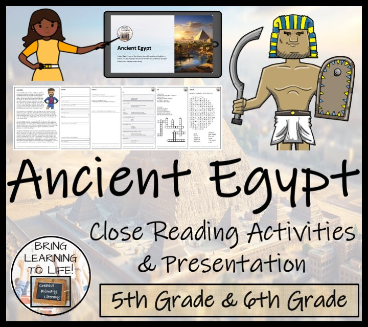 Ancient Egypt Close Reading Comprehension Activities | 5th Grade & 6th Grade