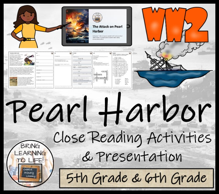 Attack on Pearl Harbor Close Reading Comprehension Activity | 5th & 6th Grade