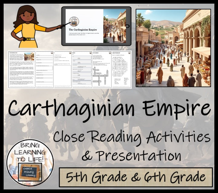 Carthaginian Empire Close Reading Comprehension Activities | 5th & 6th Grade