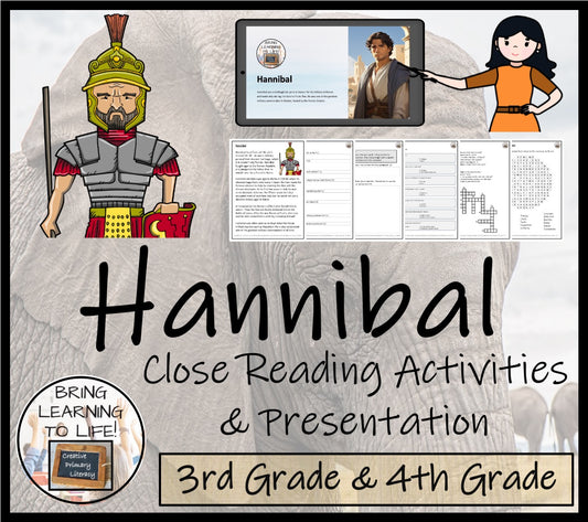 Hannibal Close Reading Comprehension Activities | 3rd Grade & 4th Grade