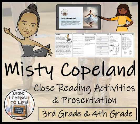 Misty Copeland Close Reading Comprehension Activities | 3rd Grade & 4th Grade