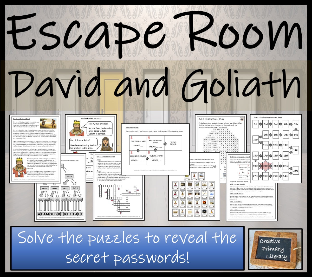 David and Goliath Story Escape Room Activity