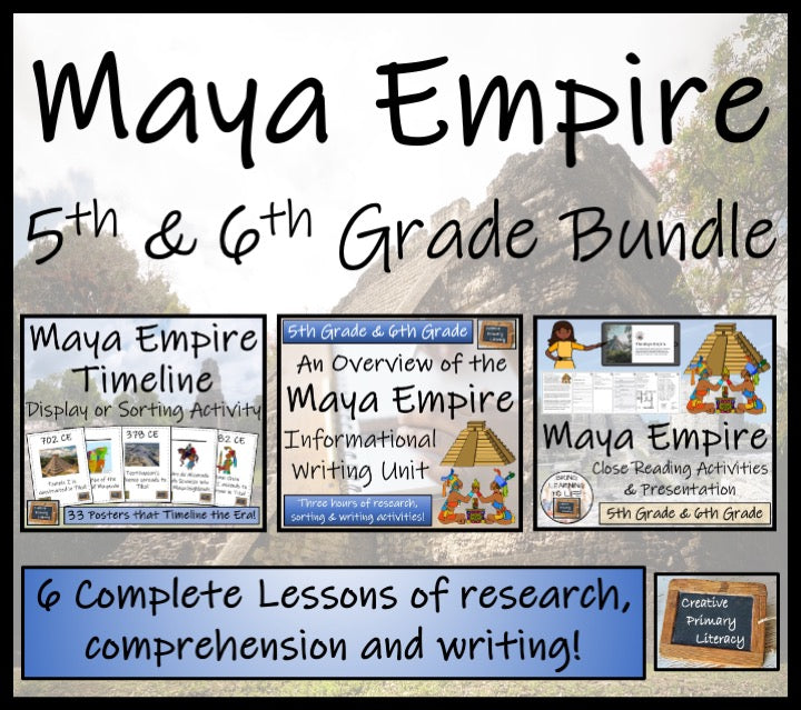 Maya Empire Display Timeline Close Reading & Writing Bundle | 5th & 6th Grade