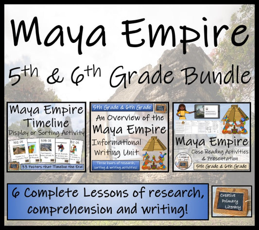 Maya Empire Display Timeline Close Reading & Writing Bundle | 5th & 6th Grade