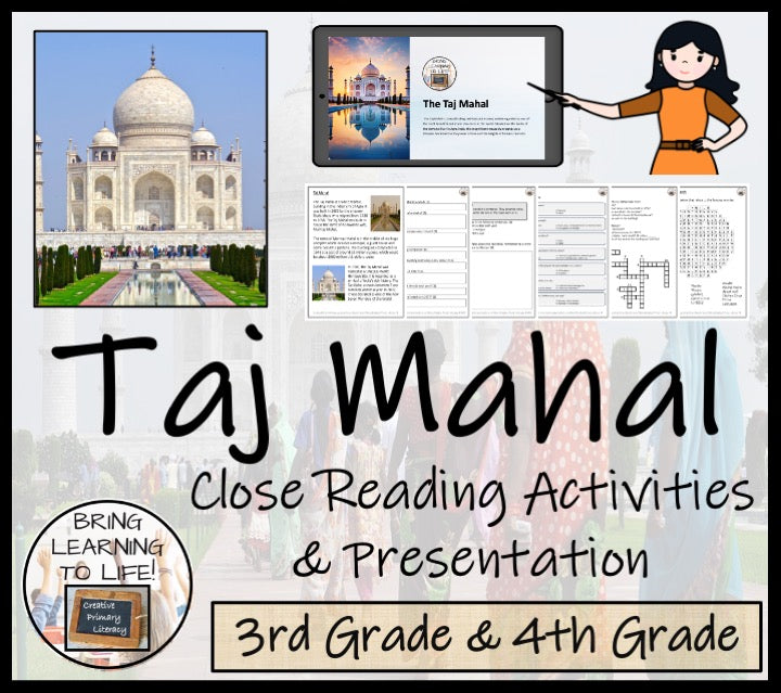 Taj Mahal Close Reading Comprehension Activities | 3rd Grade & 4th Grade