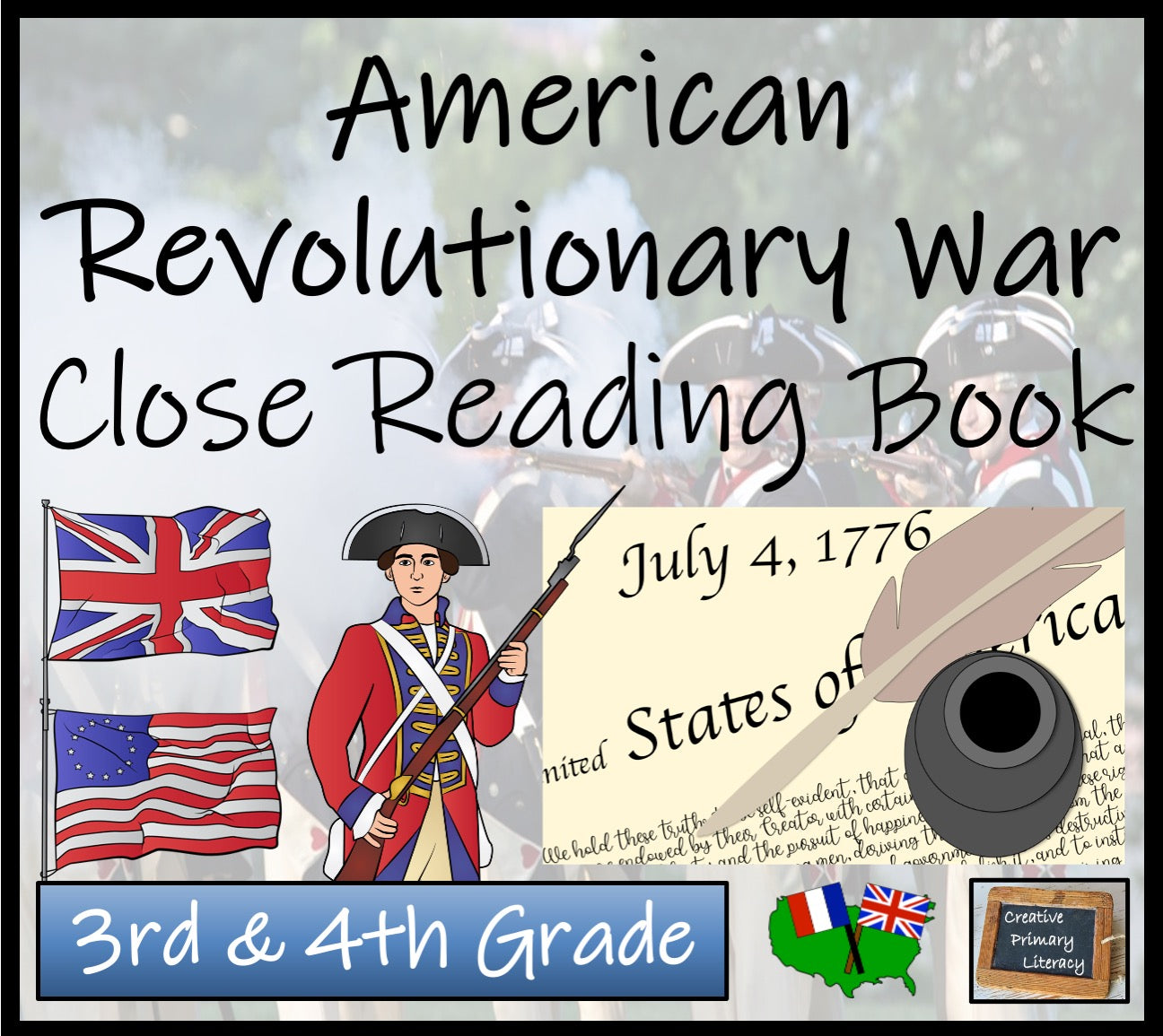 American Revolutionary War Close Reading Comprehension Book | 3rd & 4th Grade