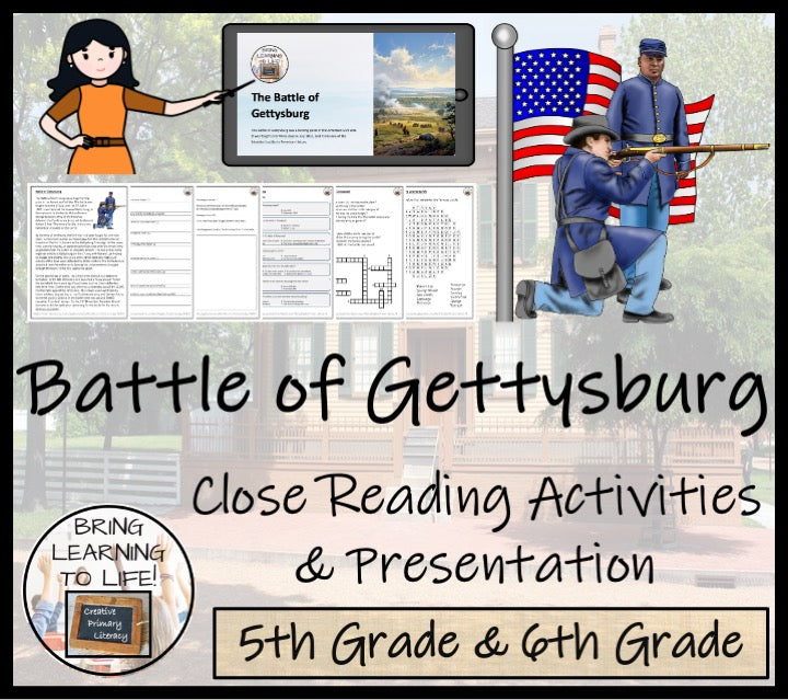 Battle of Gettysburg Close Reading Comprehension Activities | 5th & 6th Grade