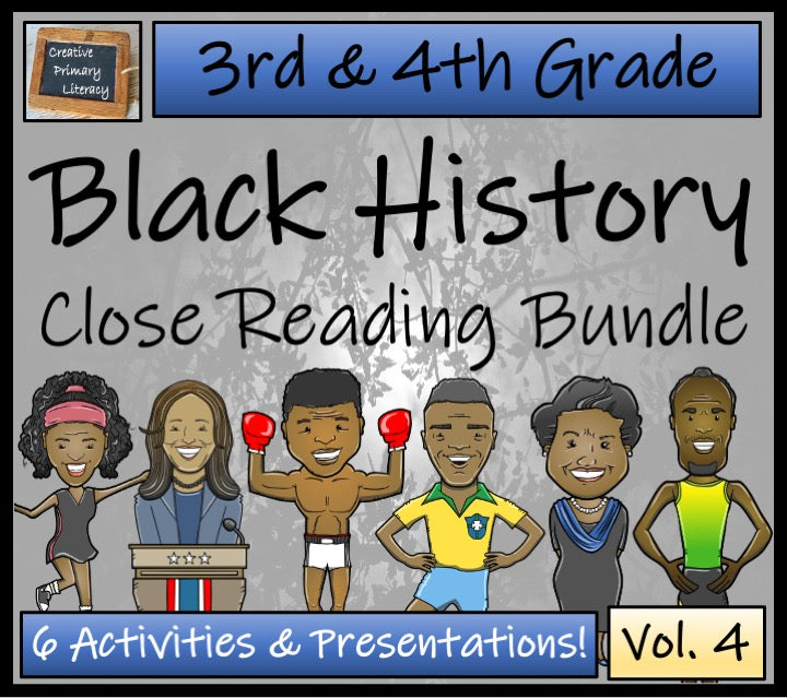 Black History Volume 4 Close Reading Comprehension Bundle | 3rd & 4th Grade