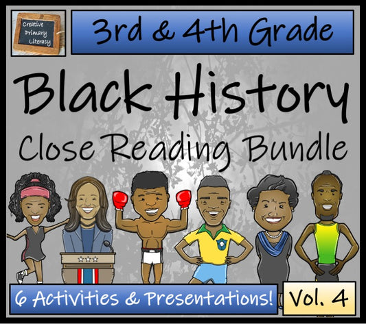 Black History Volume 4 Close Reading Comprehension Bundle | 3rd & 4th Grade