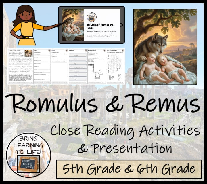 Romulus and Remus Close Reading Comprehension Activities | 5th Grade & 6th Grade