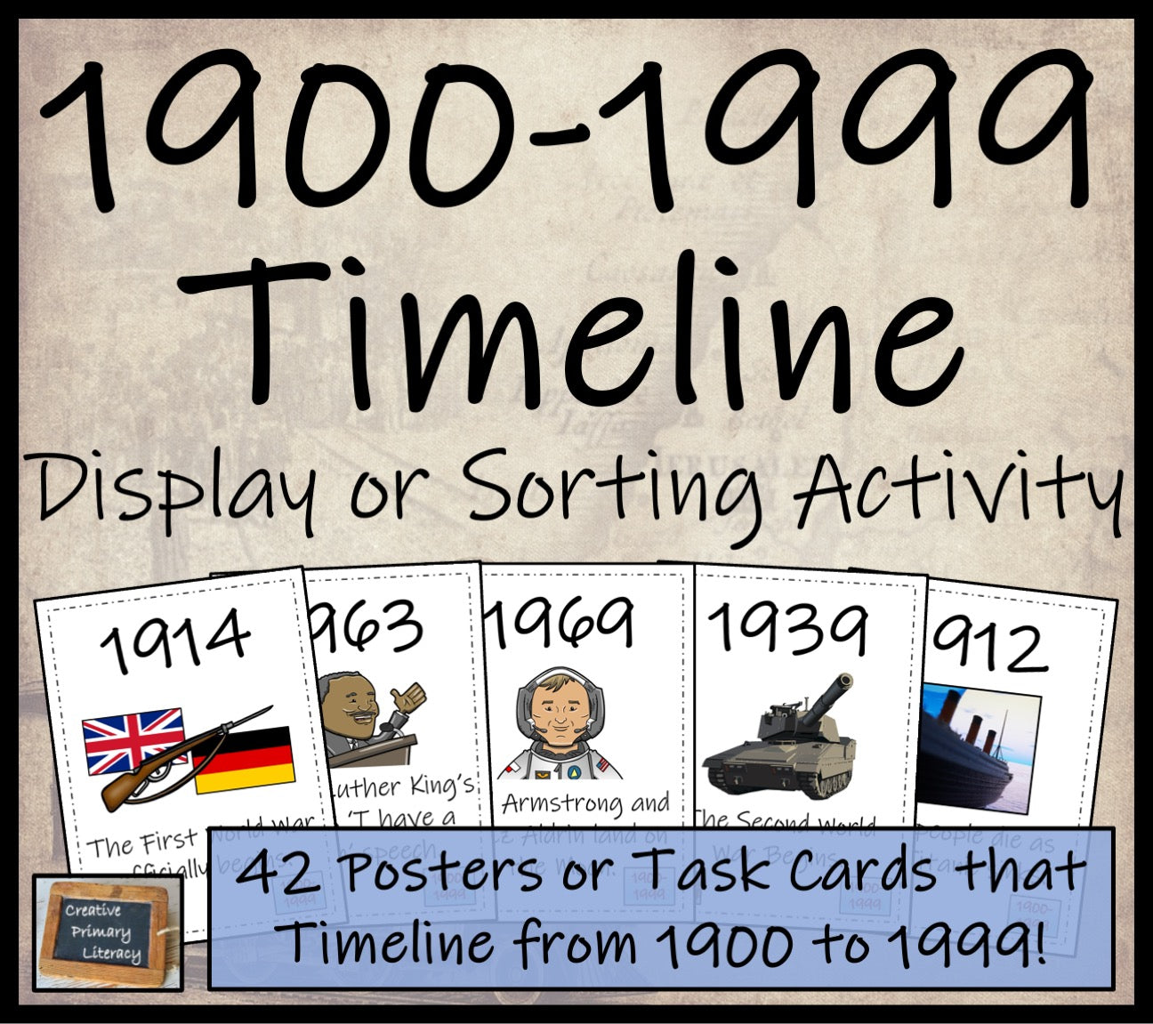 1900 to 1999 Timeline Display Research and Sorting Activity