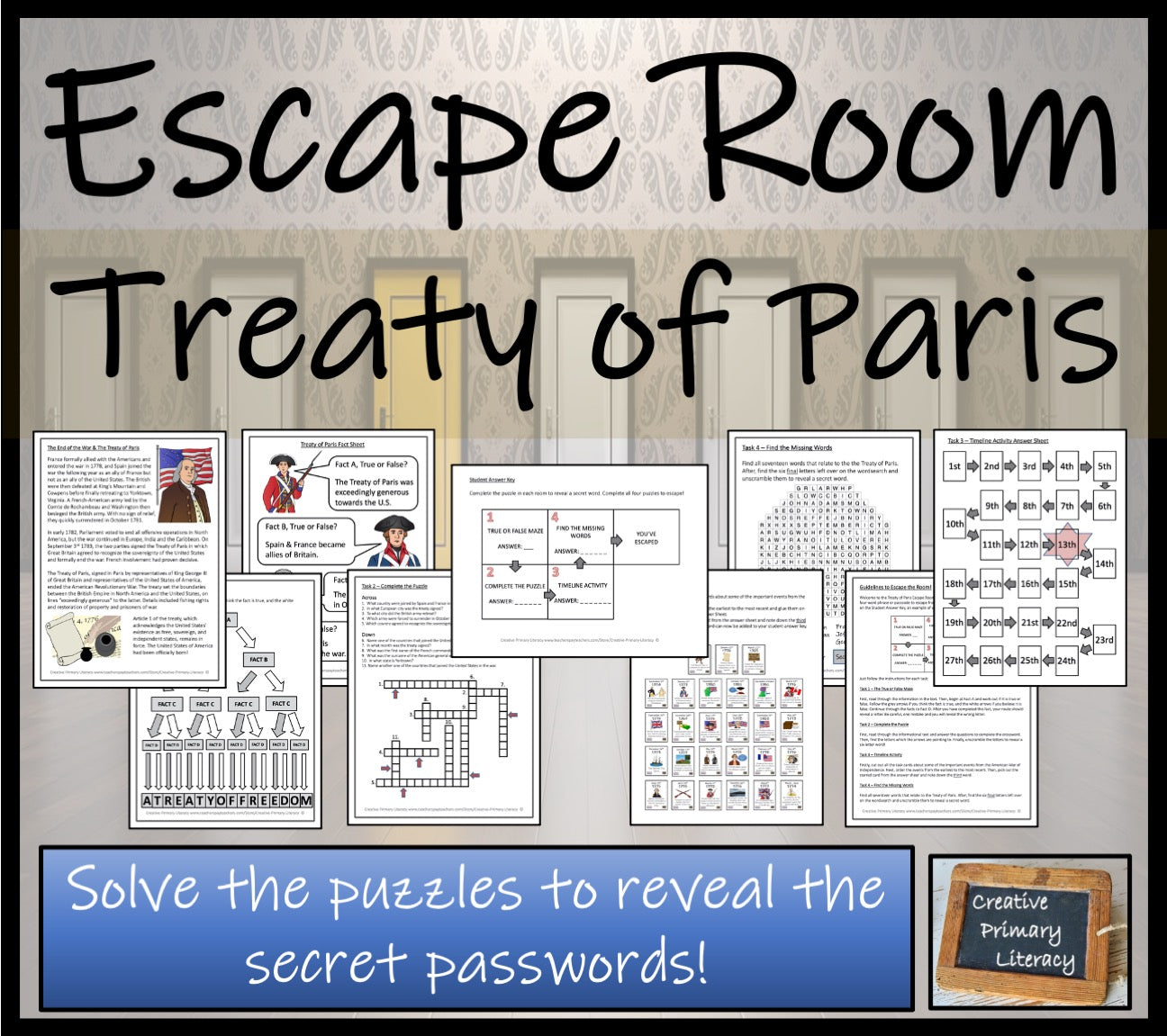 Treaty of Paris Escape Room Activity