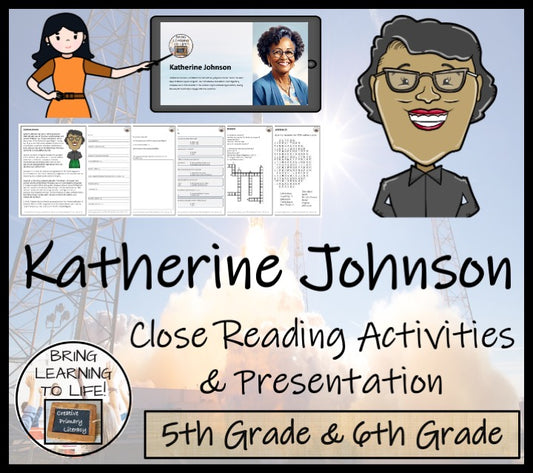 Katherine Johnson Close Reading Comprehension Activities | 5th Grade & 6th Grade