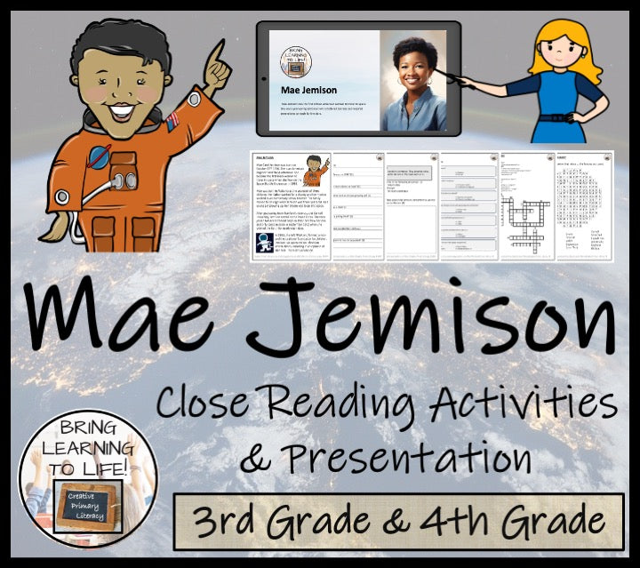 Mae Jemison Close Reading Comprehension Activities | 3rd Grade & 4th Grade