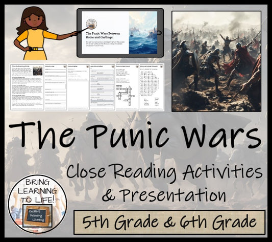 The Punic Wars Close Reading Comprehension Activities | 5th Grade & 6th Grade