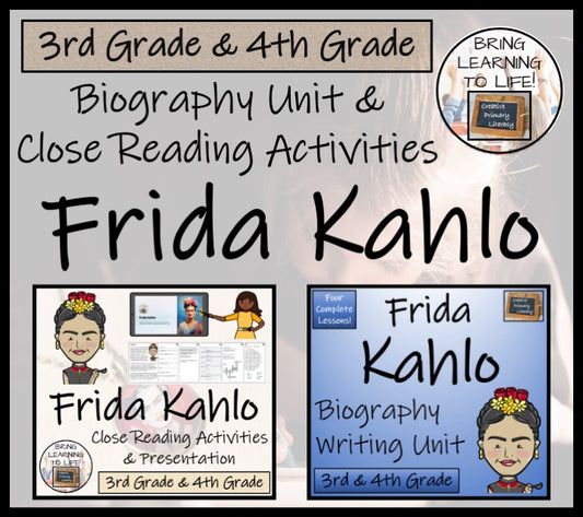 Frida Kahlo Close Reading & Biography Bundle | 3rd Grade & 4th Grade